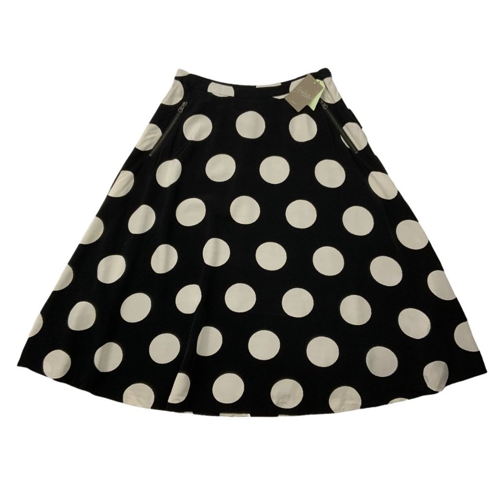 Anthropologie Black & White Polka Dot Midi Skirt - Picture 11 of 11